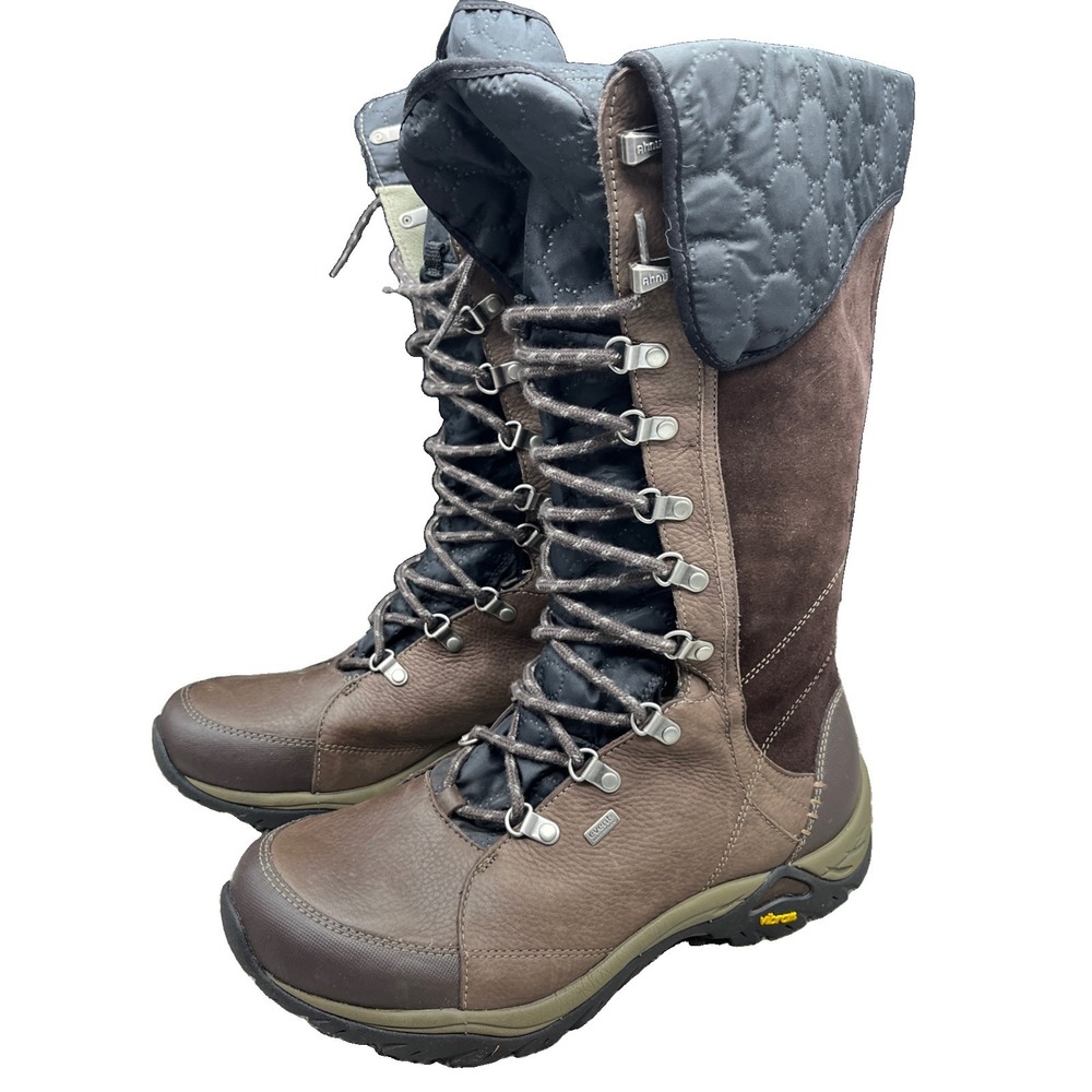 Ahnu monte vista High Boots Women’s Size 10.5 Vibram Event Waterproof Brown